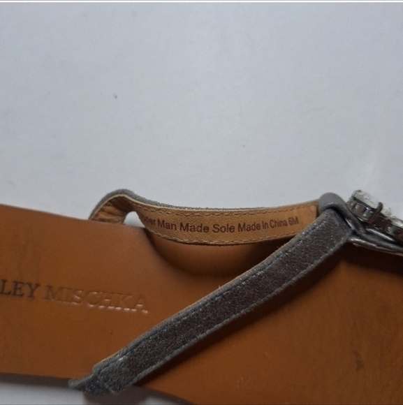 BADGLEY MISCHKA Baldan Silver Embellished Sandals Flats Crystal - Picture 4 of 4